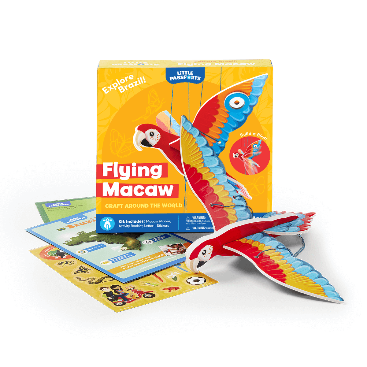 Flying Brazilian Macaw Toy Little Passports