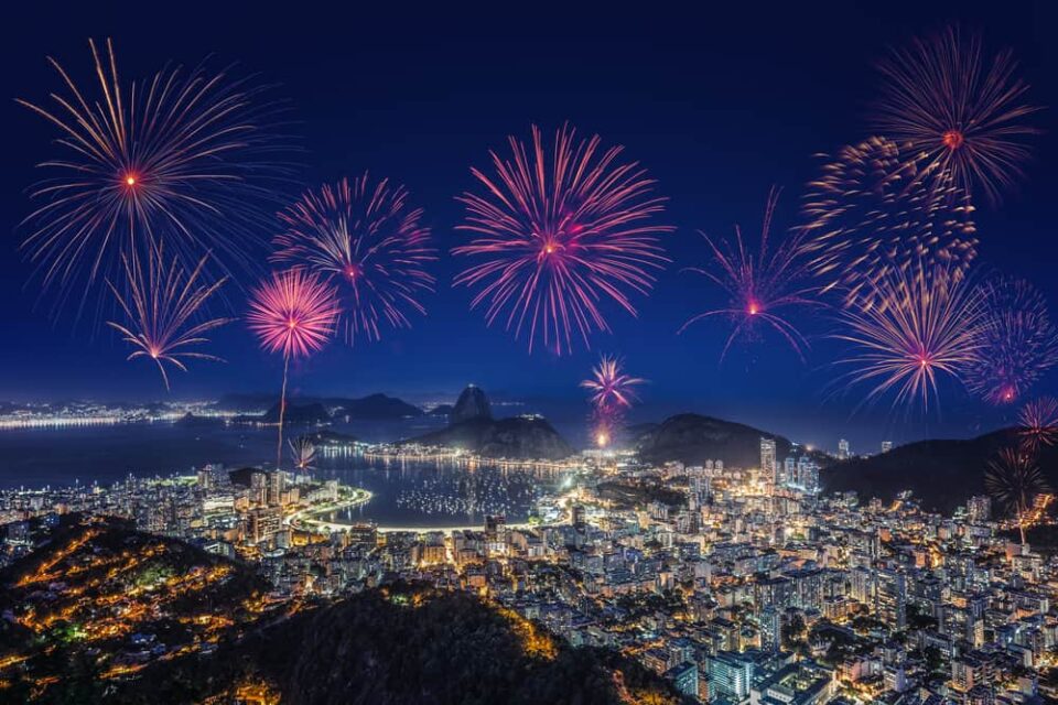 Fireworks over Rio de Janeiro on New Year’s Eve.