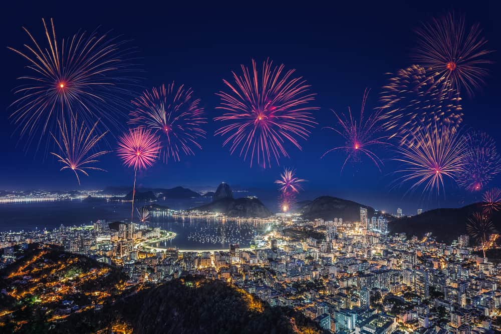 Fireworks over Rio de Janeiro on New Year’s Eve.