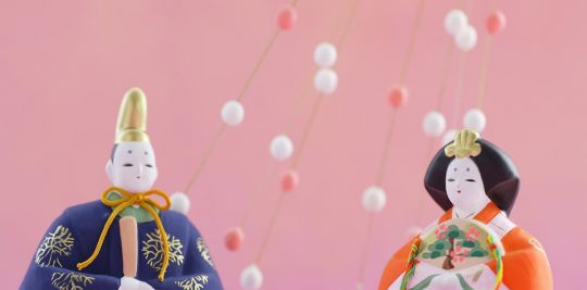 Dolls displayed on Hina Matsurii, a Japanese holiday for kids