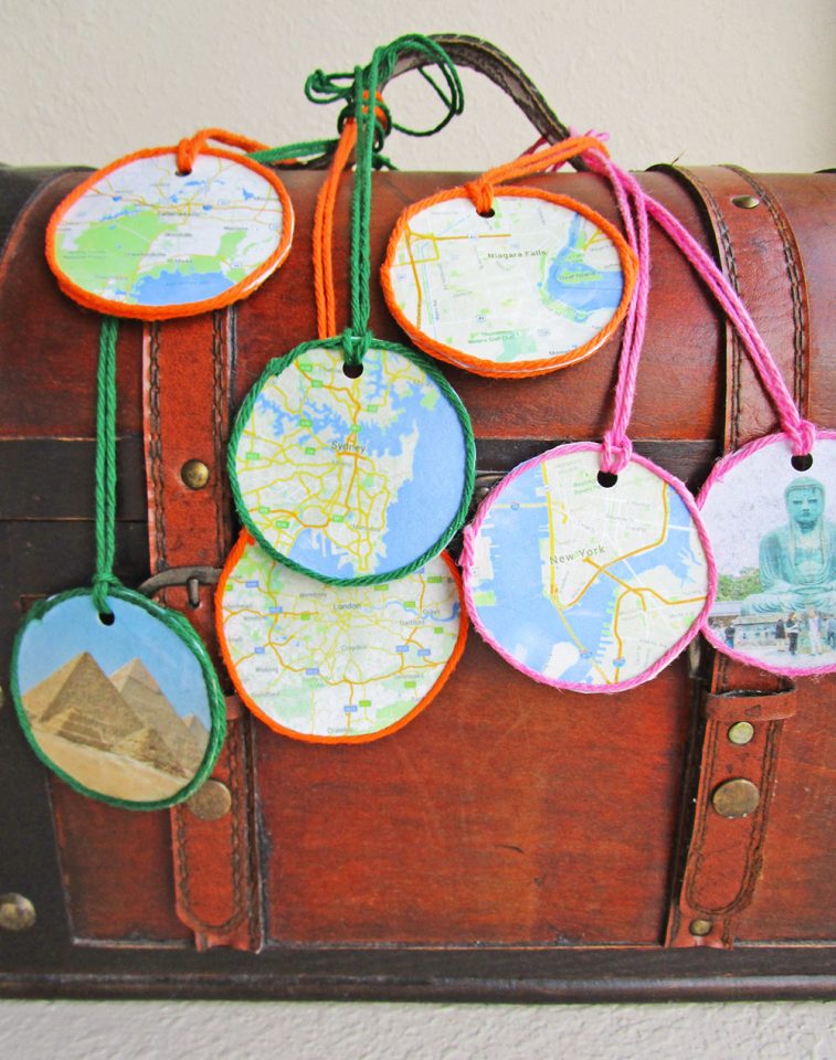 DIY map pendant craft