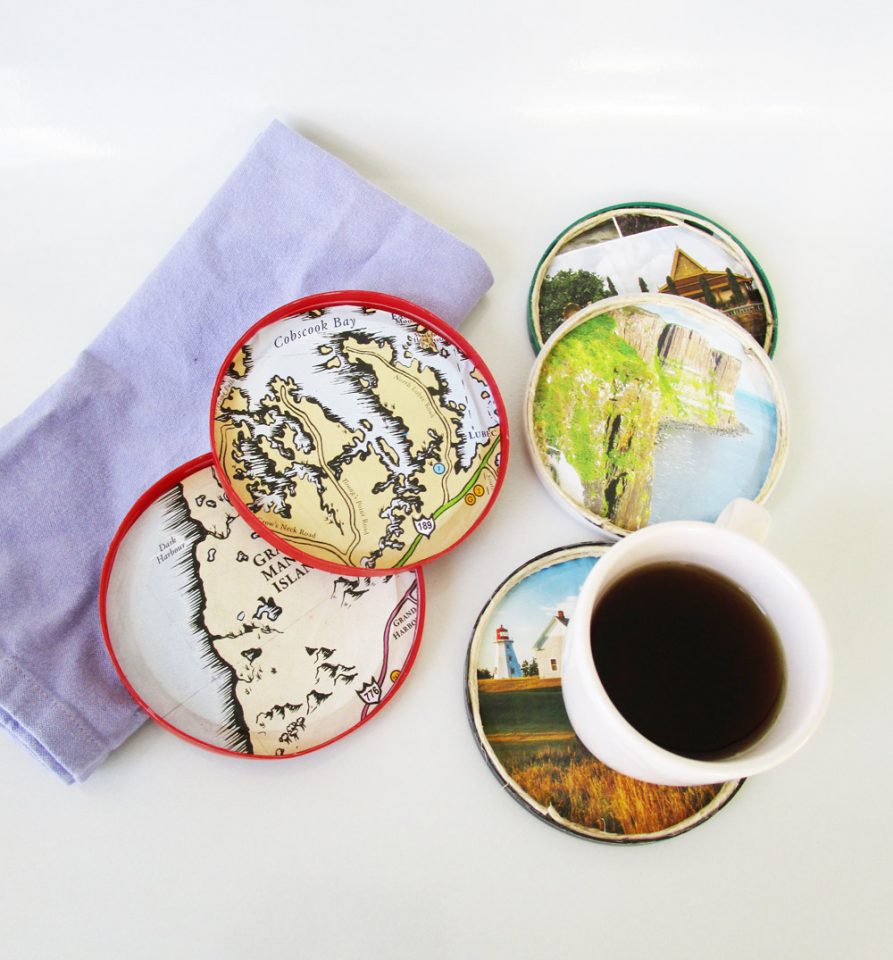 DIY map coasters craft