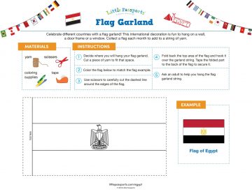 Flag of Egypt flag garland printable from Little Passport's World Edition subscription