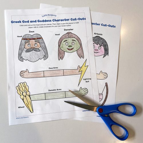Greek gods and goddesses craft from Little Passports step 1