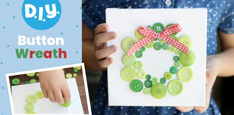 DIY Evergreen Button Wreath Craft