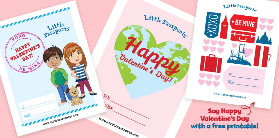 Printable Valentines from Little Passports