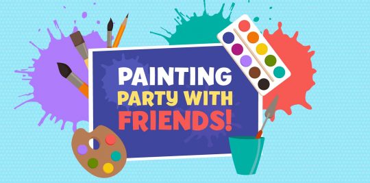 Have a painting party with your friends and Little Passports