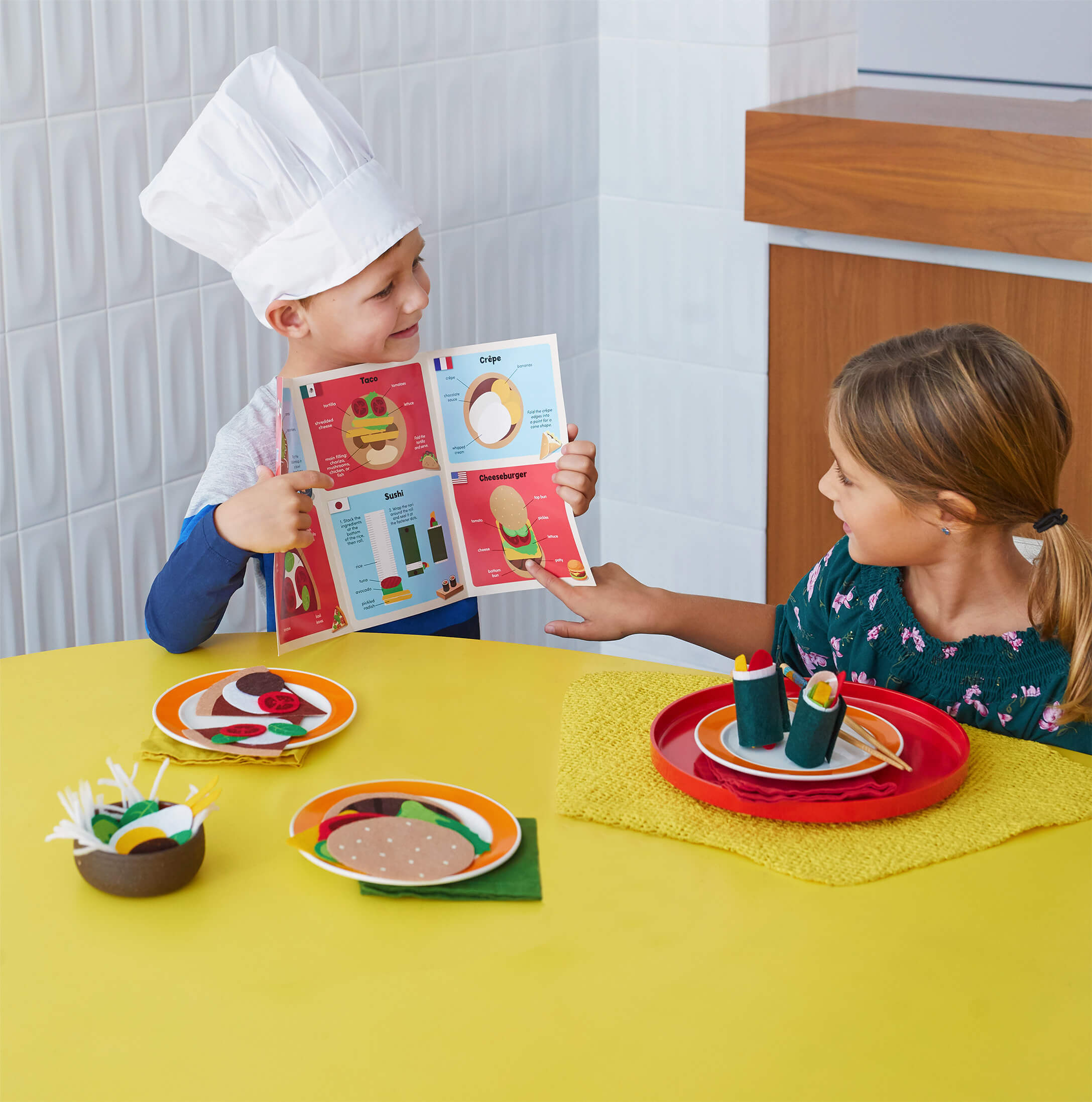 Children with Food activity kit