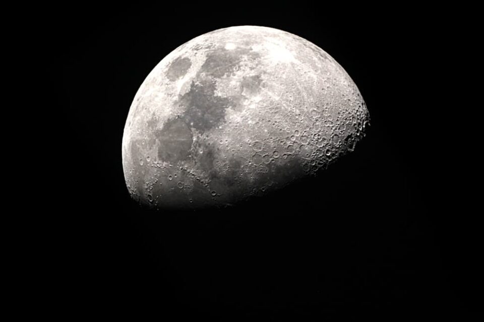 Photo of the Moon in a gibbous phase