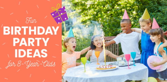 Five kids celebrate a birthday party