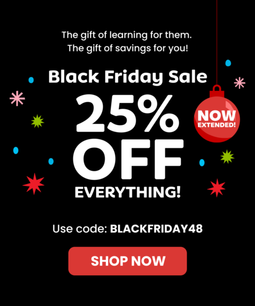 Black Friday Sale. 25% Off Everything. Use code: BLACKFRIDAY48