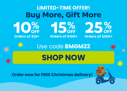 Limited-time offer! Buy more, gift more. The more they explore, the more you save! 10% off orders of $25+, 15% off orders of $100+, 25% off orders of $300+. Use code BMGM22. Shop now. Order now for FREE 