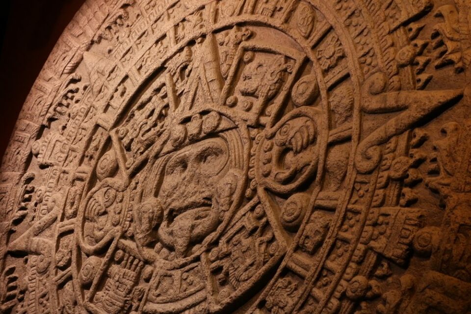 The Aztec Sun Stone, an altar used for rituals that involved worshiping the Sun.
