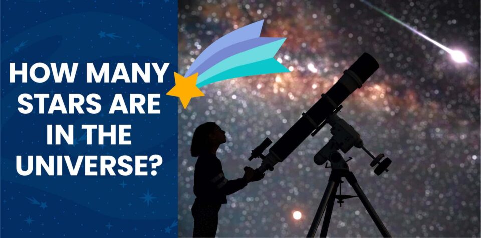 Silhouette-of-girl-looking-up-at-starry-sky-and-standing-next-to-telescope