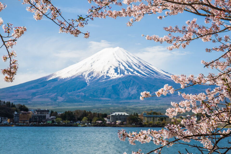 Dormant volcano Mount Fuji in Japan.