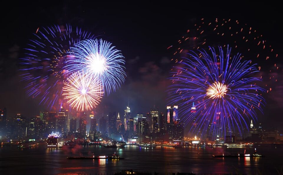 Fireworks over New York City on the Fourth of July