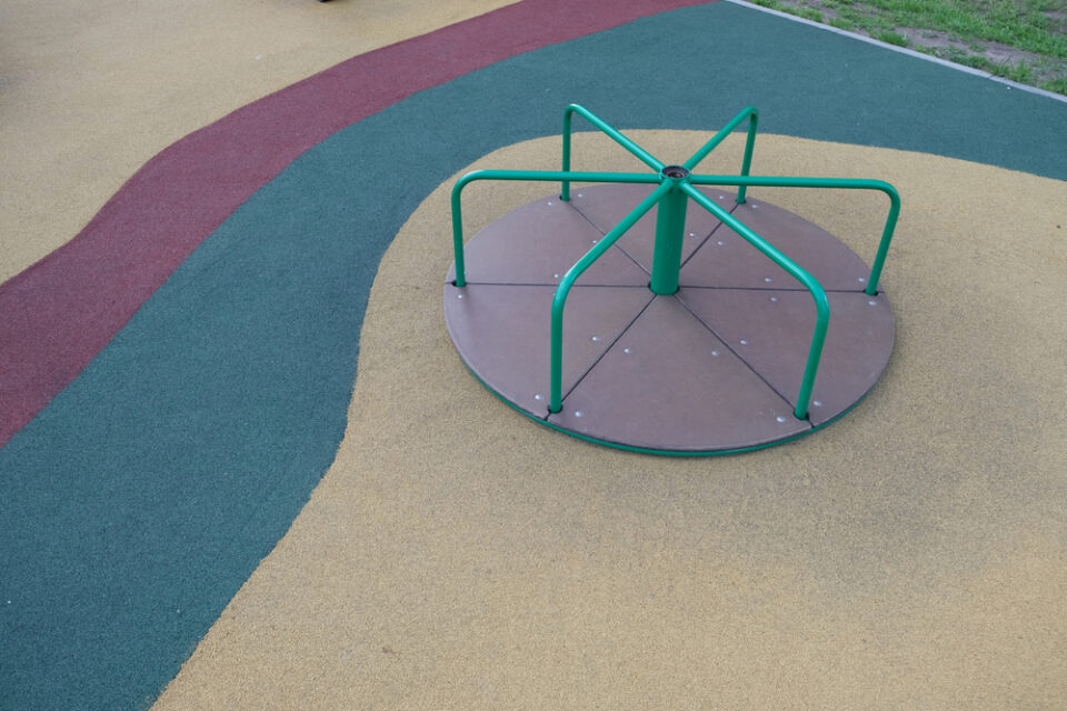 A merry-go-round at a park.