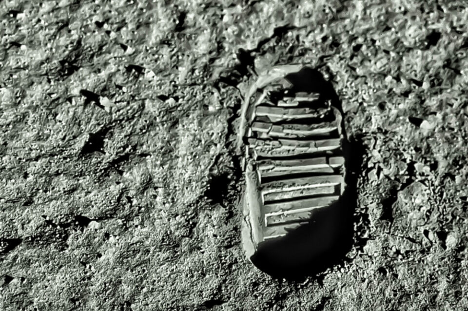 Buzz Aldrin’s footprint on the lunar surface