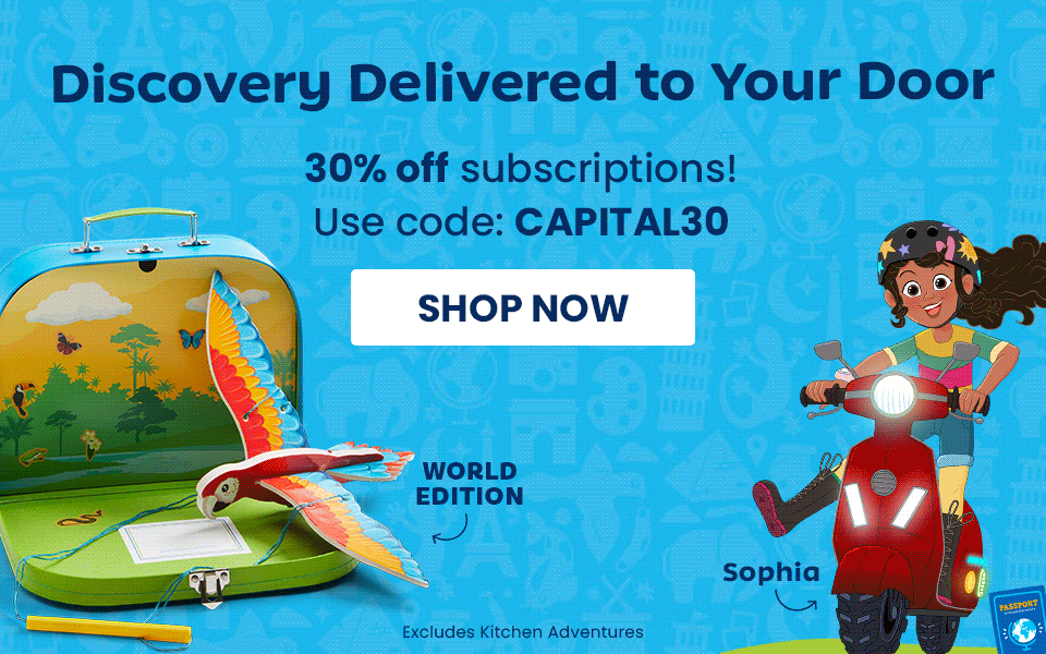 Discovery Delivered to Your Door 30% off subscriptions! Use code: CAPITAL30 SHOP NOW Excludes Kitchen Adventures
