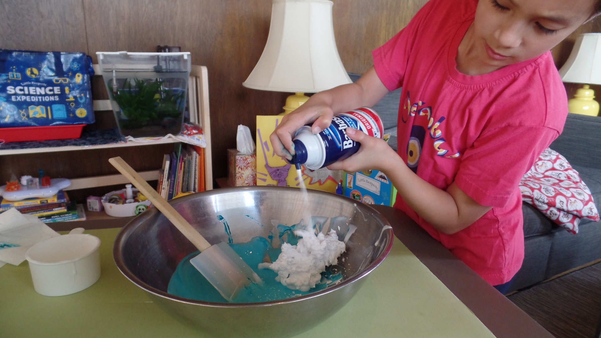 How to Make Fluffy Slime with Contact Solution, Shaving Cream, and