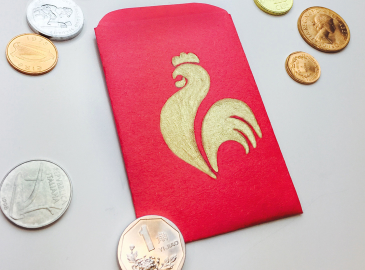 Red envelope with fire rooster