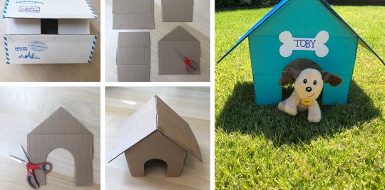 DIY cardboard dog house
