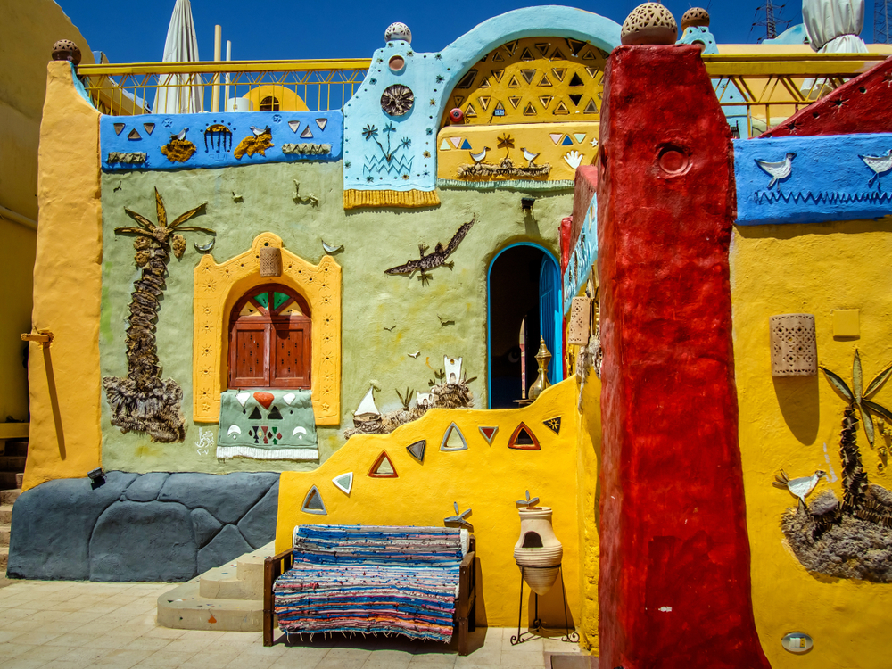 Colorful Nubian houses in West Suhail - Little Passports photo gallery