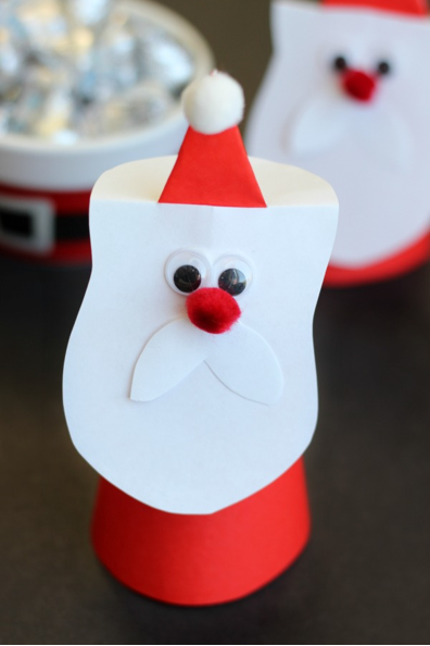 A finished Santa cone craft made with Little Passports