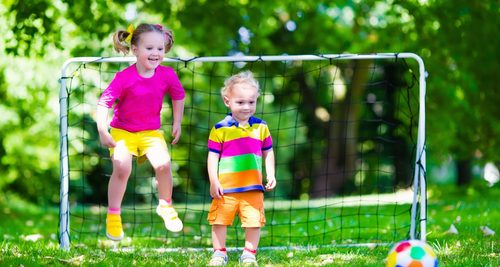 Kids playing soccer