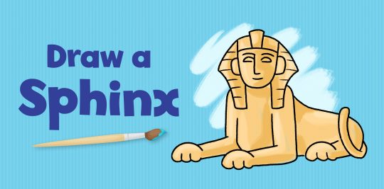 Step by step how to draw a Sphinx