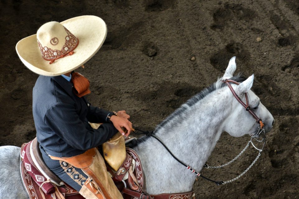 Charro rider wearing a sombrero