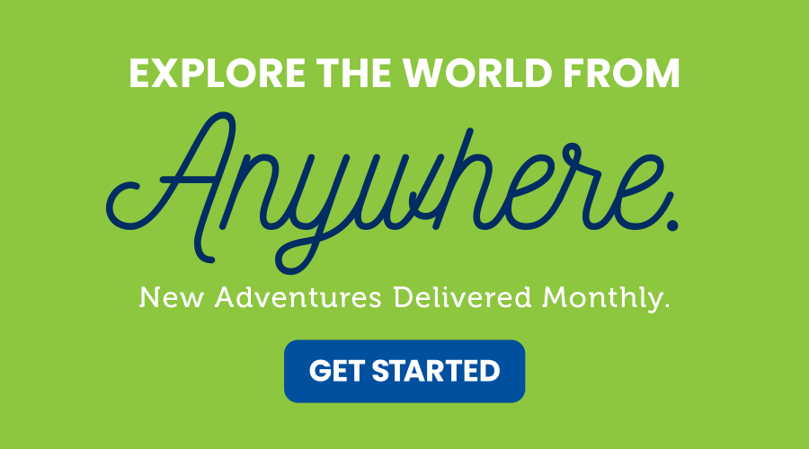 Open An Adventure.  Hands-on Activities Delivered Monthly.  GET STARTED button