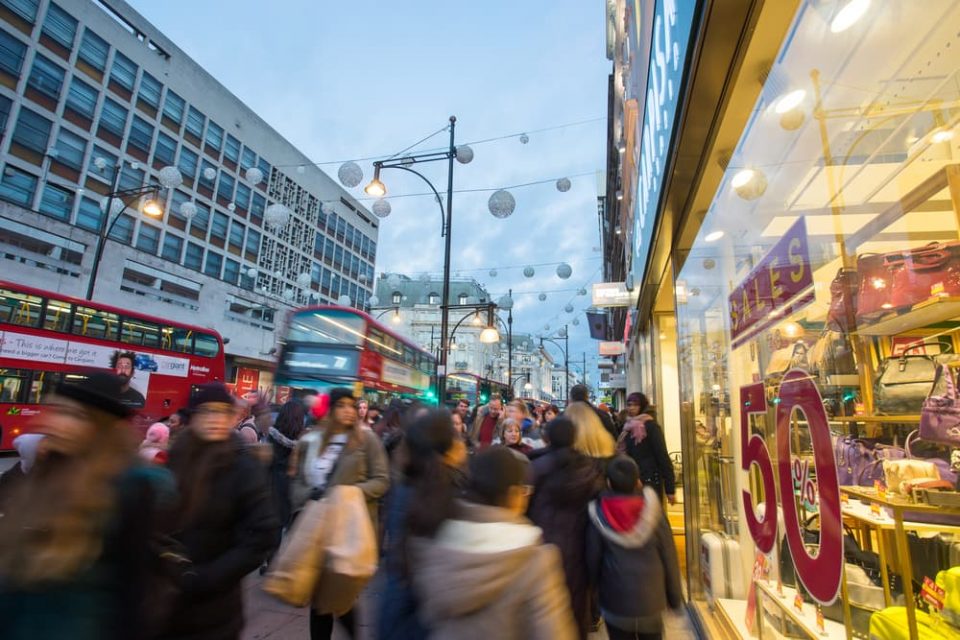 People shopping on Boxing Day