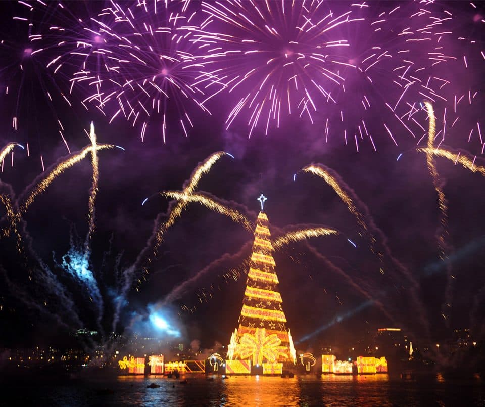 A Christmas fireworks display in Brazil