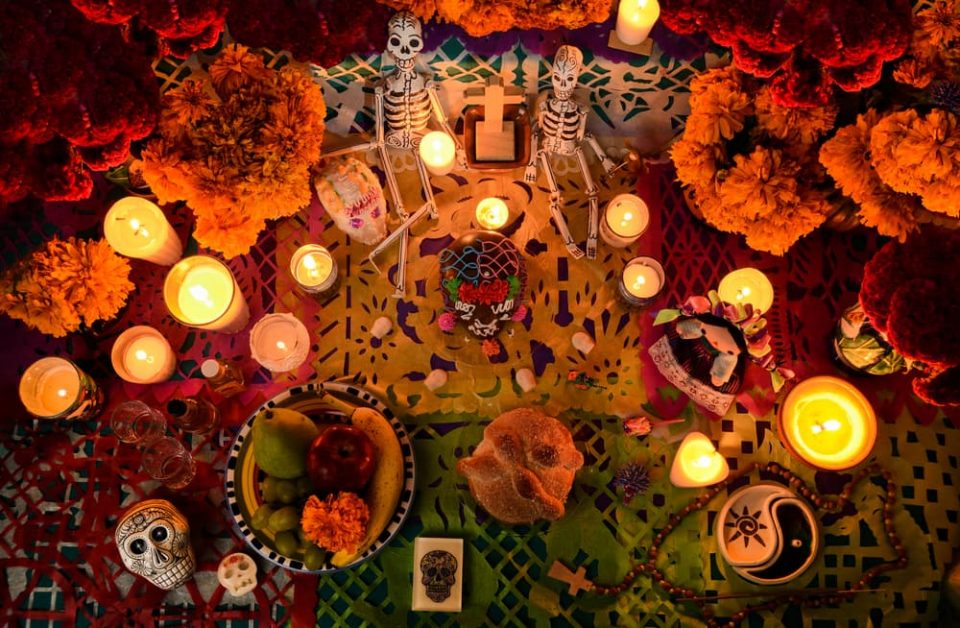 An ofrenda for Dia de los Muertos