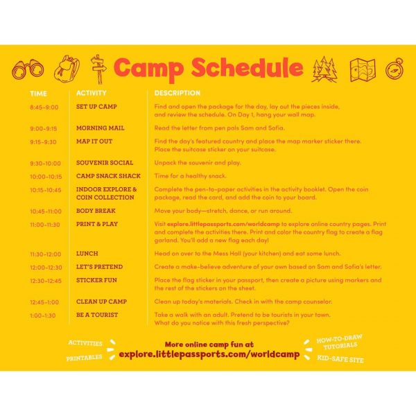 Summer Camp in a Box: World Edition - camp schedule